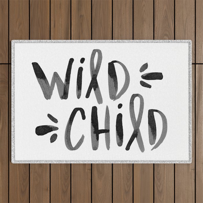 Wild Child - Black Outdoor Rug Gallery Image 1
