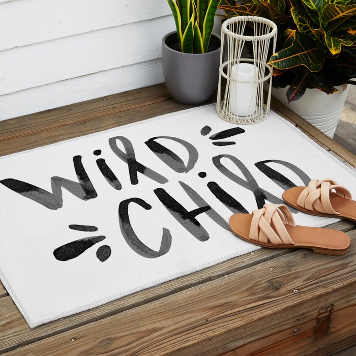Wild Child - Black Outdoor Rug Gallery Image 2