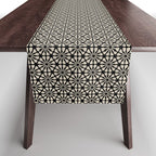 Monochrome Floral Geometric Pattern Table Runner Gallery Image 1