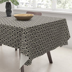 Monochrome Floral Geometric Pattern Tablecloth Gallery Image 3