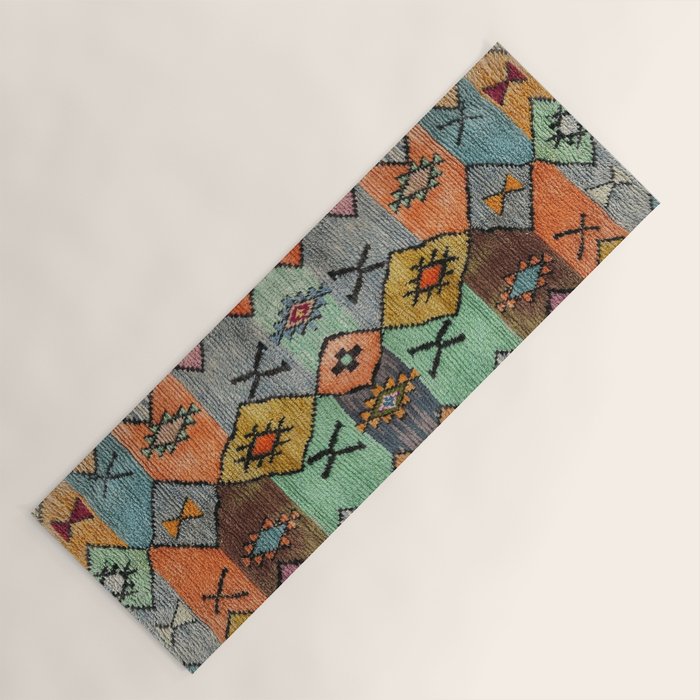 Traditional Vintage Moroccan Rug Yoga Mat Gallery Image 1
