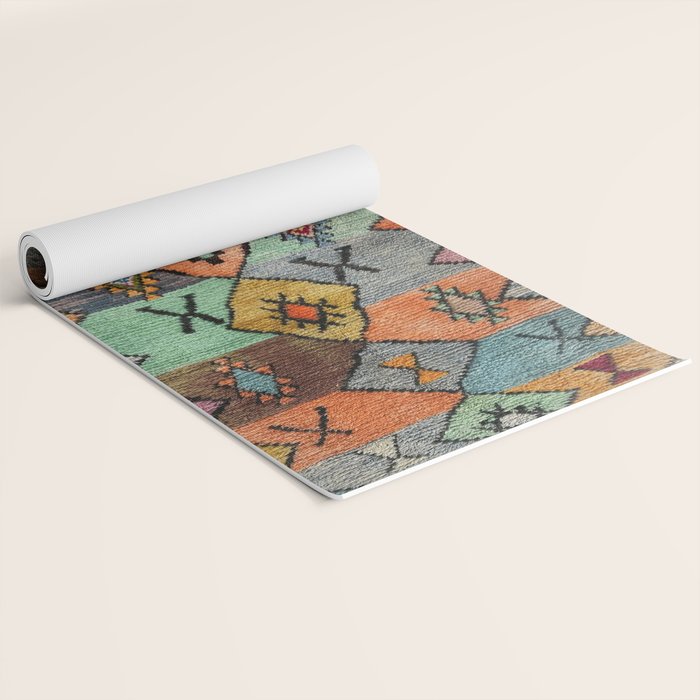 Traditional Vintage Moroccan Rug Yoga Mat Gallery Image 2