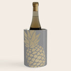 Glam Pineapple Art in Gray and Gold Wine Chiller Gallery Image 3