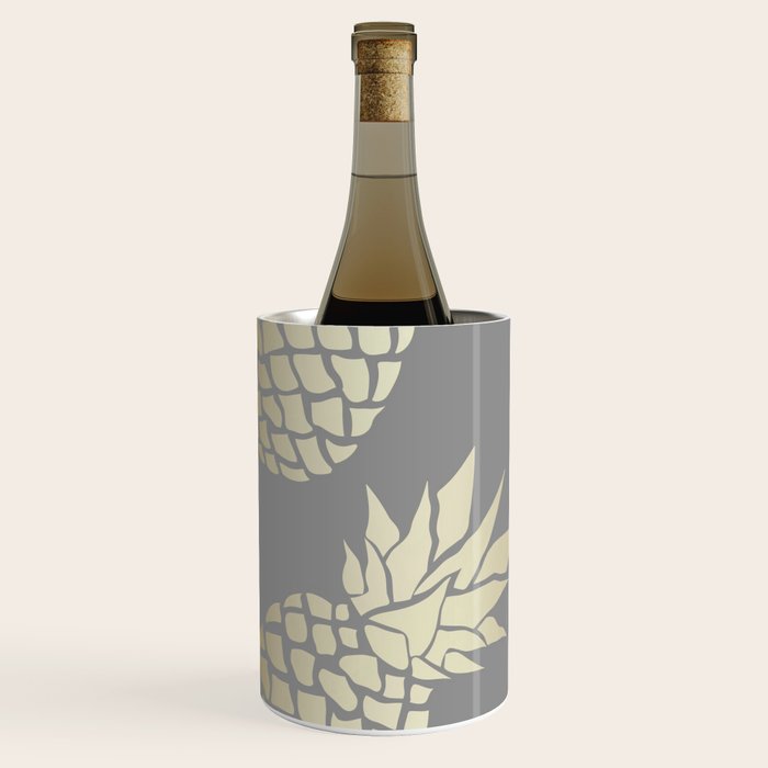Glam Pineapple Art in Gray and Gold Wine Chiller Gallery Image 2