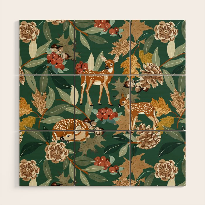 Deer in the autumn nature 22 Wood Wall Art Gallery Image 1