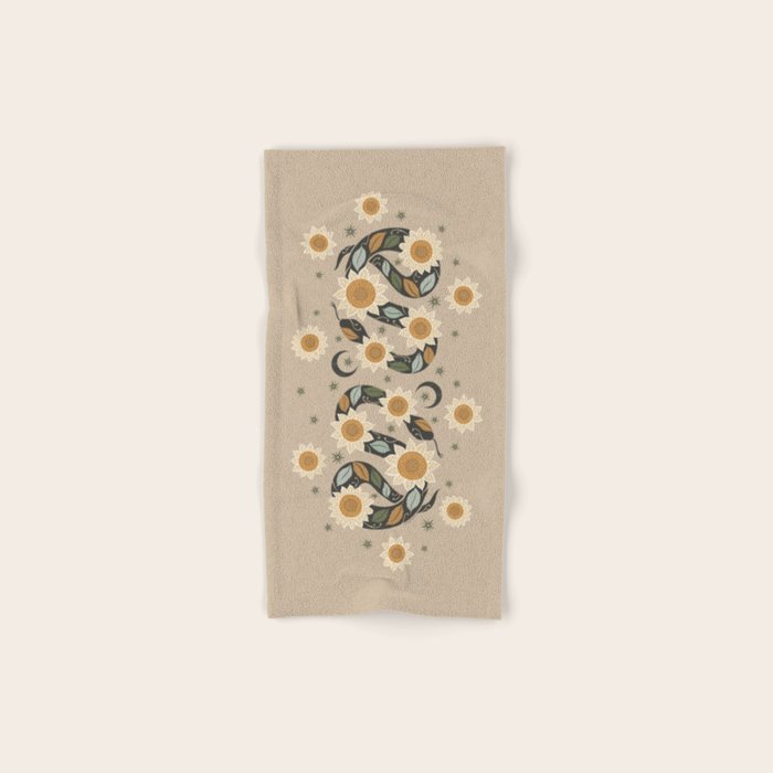 Snake and Sunflowers - Harvest Colors Bath Towel Gallery Image 1