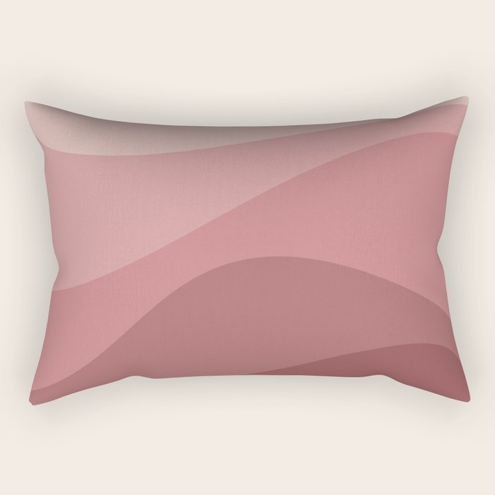 Abstract Color Waves - Pink Tones Rectangular Pillow Gallery Image 2