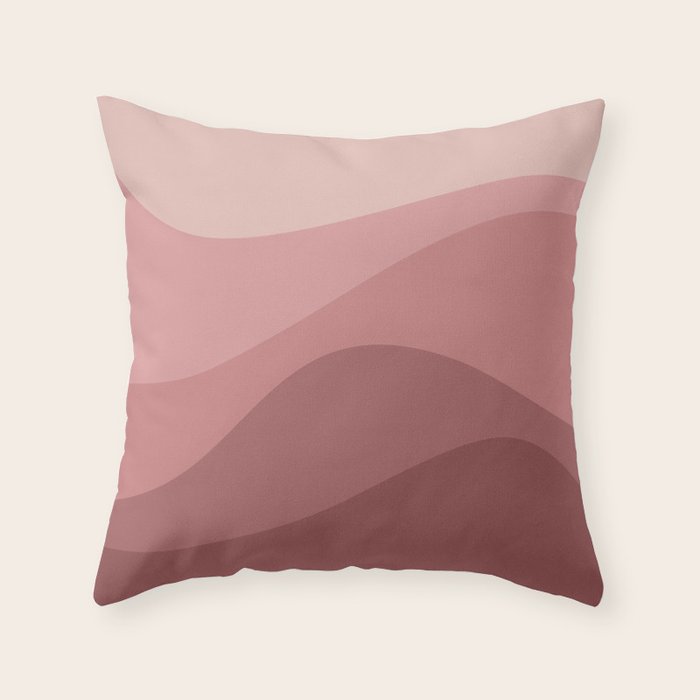 Abstract Color Waves - Pink Tones Throw Pillow Gallery Image 6