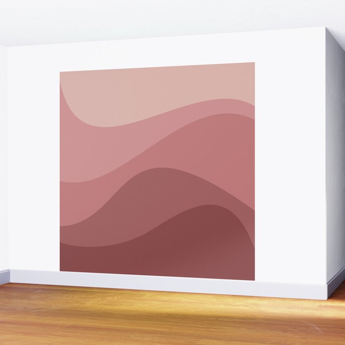 Abstract Color Waves - Pink Tones Wall Mural Gallery Image 2