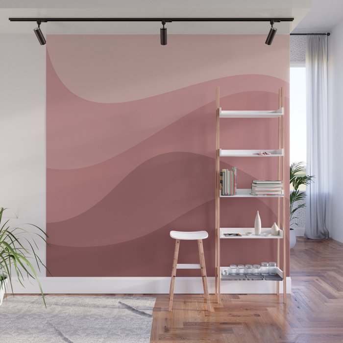 Abstract Color Waves - Pink Tones Wall Mural Gallery Image 1