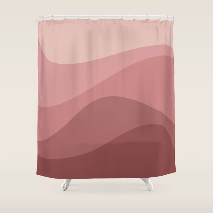 Abstract Color Waves - Pink Tones Shower Curtain Gallery Image 1