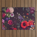 Astro Garden - Space, Stars, Purple, Red, Pink, Blossom, Vibrant, Flower Garden Outdoor Rug Gallery Image 1