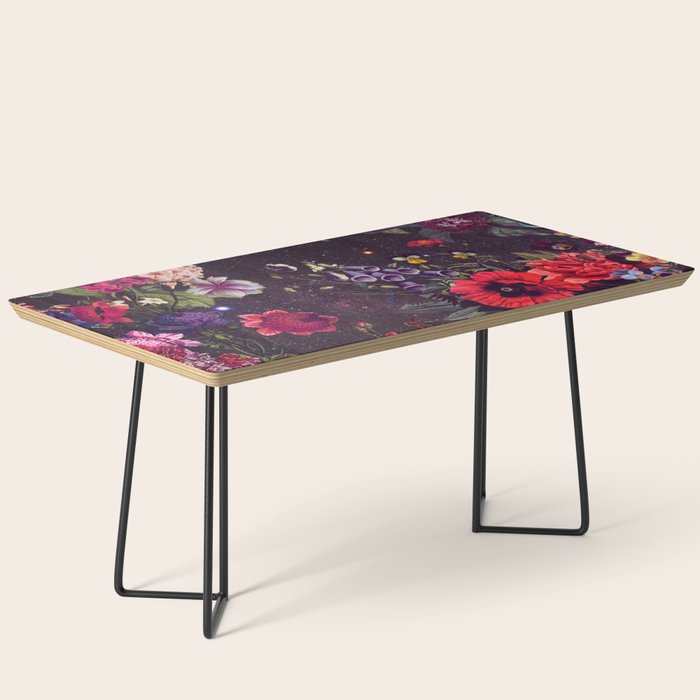 Astro Garden - Space, Stars, Purple, Red, Pink, Blossom, Vibrant, Flower Garden Coffee Table Gallery Image 1