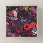 Astro Garden - Space, Stars, Purple, Red, Pink, Blossom, Vibrant, Flower Garden Mini Art Print Gallery Image 1