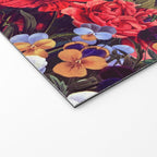 Astro Garden - Space, Stars, Purple, Red, Pink, Blossom, Vibrant, Flower Garden Welcome Mat Gallery Image 2