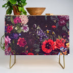 Astro Garden - Space, Stars, Purple, Red, Pink, Blossom, Vibrant, Flower Garden Credenza Gallery Image 1