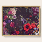 Astro Garden - Space, Stars, Purple, Red, Pink, Blossom, Vibrant, Flower Garden Serving Tray Gallery Image 1