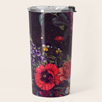 Astro Garden - Space, Stars, Purple, Red, Pink, Blossom, Vibrant, Flower Garden Travel Mug Gallery Image 2