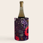 Astro Garden - Space, Stars, Purple, Red, Pink, Blossom, Vibrant, Flower Garden Wine Chiller Gallery Image 1