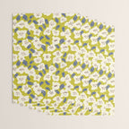 Bold flowers in my garden on yellow green Wrapping Paper Gallery Image 3