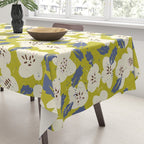 Bold flowers in my garden on yellow green Tablecloth Gallery Image 3