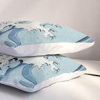 Hiroshige Cranes Flying over Waves  Pillow Sham Gallery Image 3