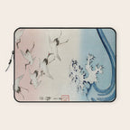 Hiroshige Cranes Flying over Waves  Laptop Sleeve Gallery Image 1
