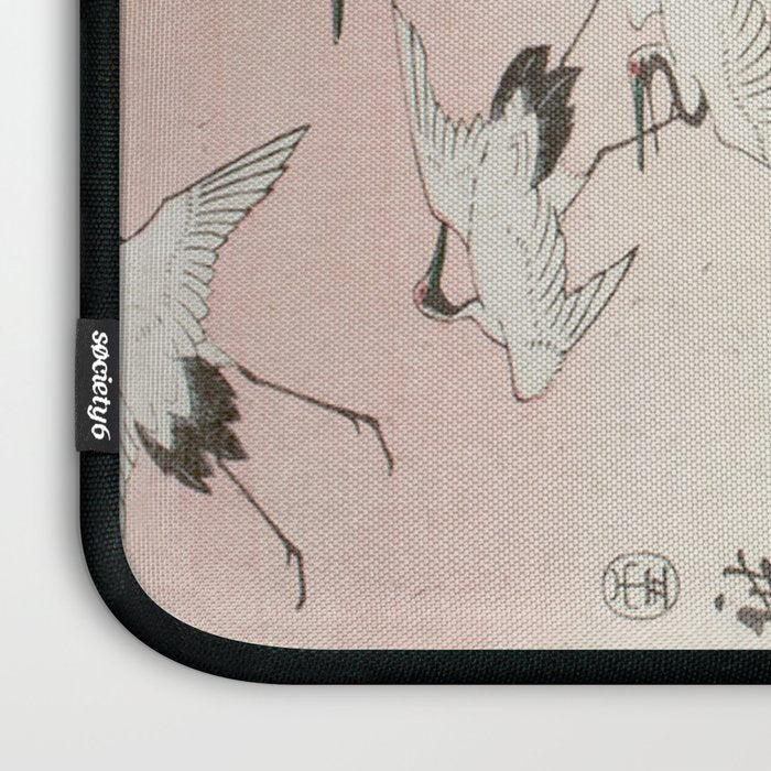 Hiroshige Cranes Flying over Waves  Laptop Sleeve Gallery Image 3
