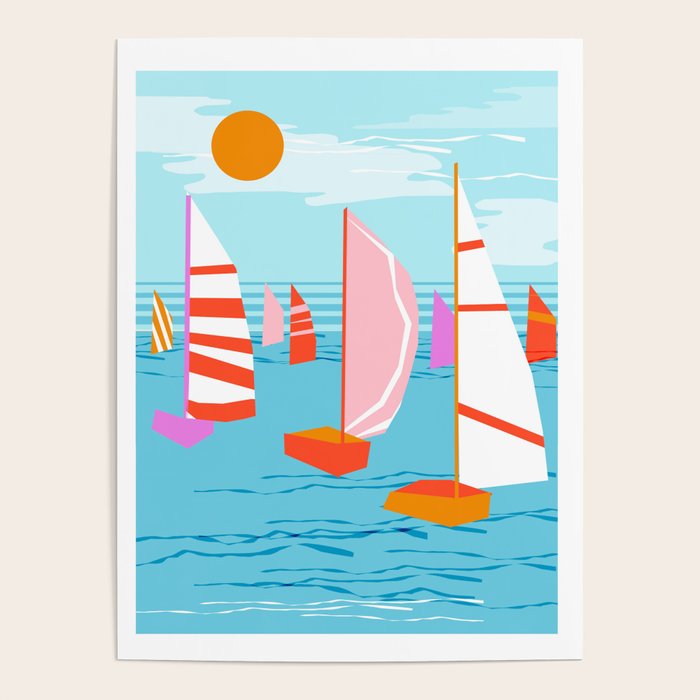 Quepasa - memphis throwback retro minimal modern neon boating yacht club sailing summer sport Poster Gallery Image 4