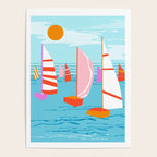 Quepasa - memphis throwback retro minimal modern neon boating yacht club sailing summer sport Poster Gallery Image 4