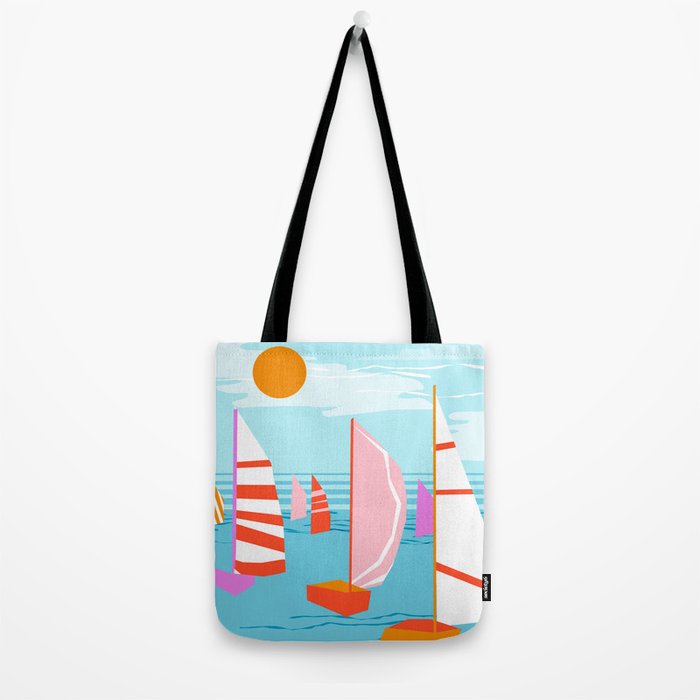Quepasa - memphis throwback retro minimal modern neon boating yacht club sailing summer sport Tote Bag Gallery Image 2