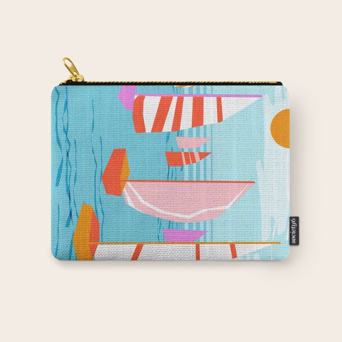 Quepasa - memphis throwback retro minimal modern neon boating yacht club sailing summer sport Carry All Pouch Gallery Image 1