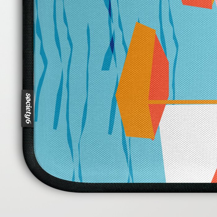 Quepasa - memphis throwback retro minimal modern neon boating yacht club sailing summer sport Laptop Sleeve Gallery Image 3