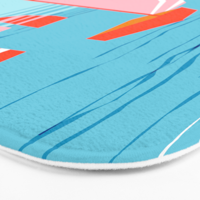 Quepasa - memphis throwback retro minimal modern neon boating yacht club sailing summer sport Bath Mat Gallery Image 3