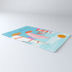 Quepasa - memphis throwback retro minimal modern neon boating yacht club sailing summer sport Rug Gallery Image 3