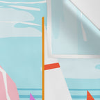 Quepasa - memphis throwback retro minimal modern neon boating yacht club sailing summer sport Wall Tapestry Gallery Image 3