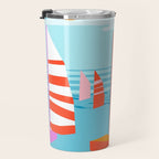 Quepasa - memphis throwback retro minimal modern neon boating yacht club sailing summer sport Travel Mug Gallery Image 3