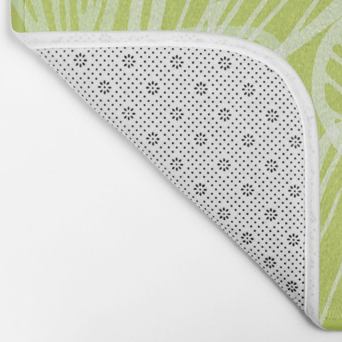 Minimal Modern Green Tropical Abstract Bath Mat Gallery Image 2