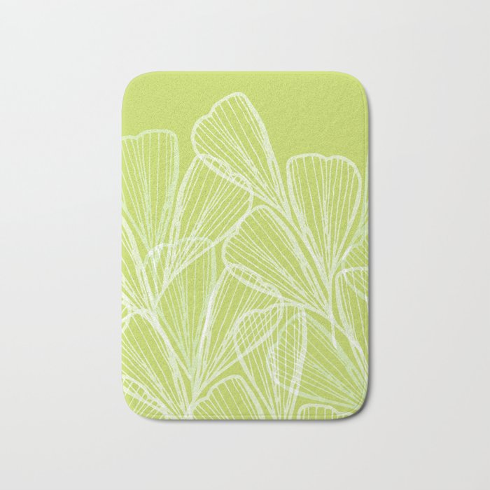 Minimal Modern Green Tropical Abstract Bath Mat Gallery Image 1