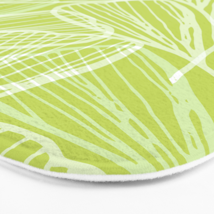 Minimal Modern Green Tropical Abstract Bath Mat Gallery Image 3