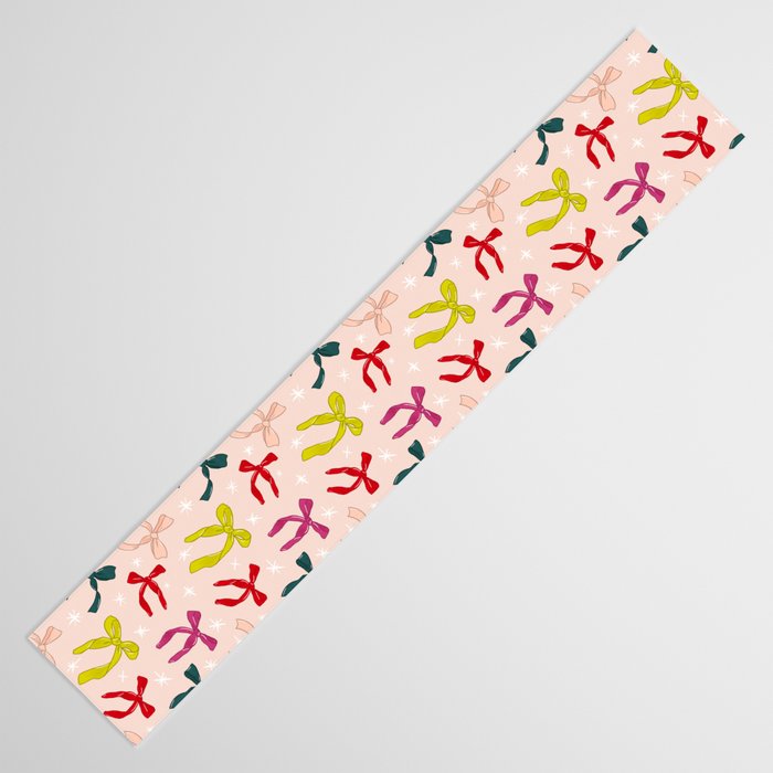 Festive Bows And Ribbons Pattern Table Runner Gallery Image 3