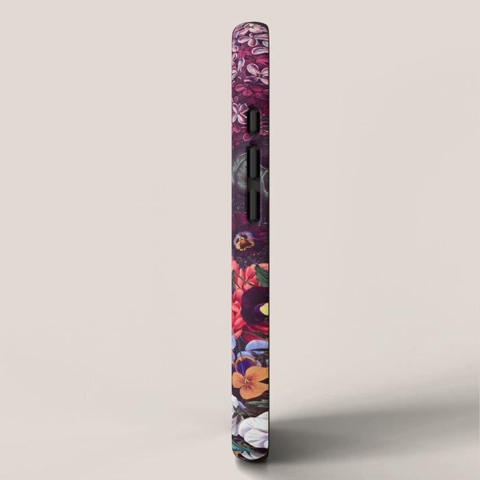 Astro Garden - Space, Stars, Purple, Red, Pink, Blossom, Vibrant, Flower Garden Iphone Case