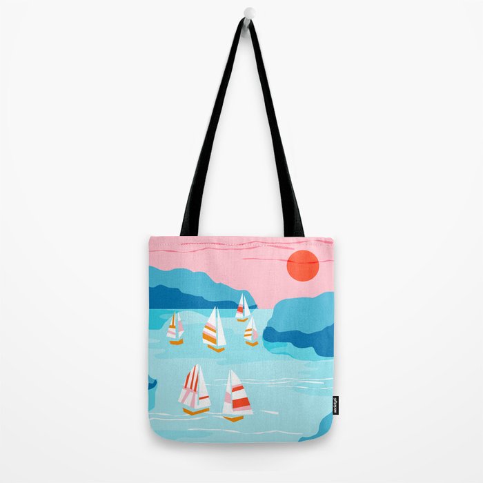 Tight - memphis throwback retro vintage classic sport boating yachting sailboat harbor sea ocean art Tote Bag Gallery Image 2