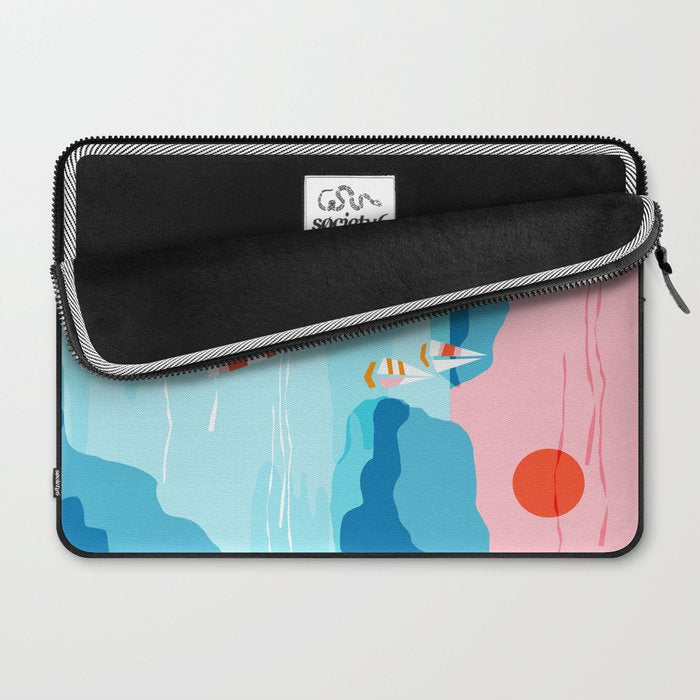 Tight - memphis throwback retro vintage classic sport boating yachting sailboat harbor sea ocean art Laptop Sleeve Gallery Image 2