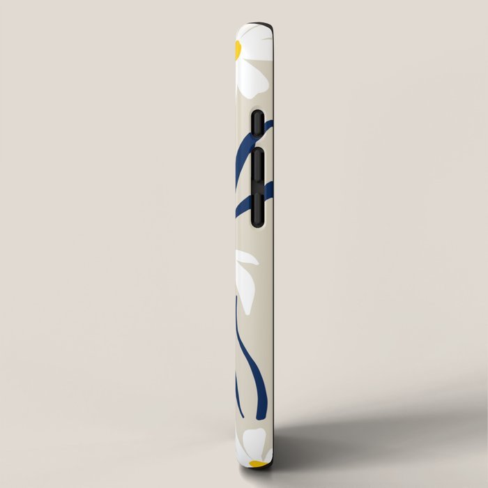 Harper Floral Prints, Ivory, Yellow Navy Blue iPhone Case Gallery Image 2