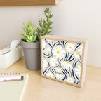 Harper Floral Prints, Ivory, Yellow Navy Blue Mini Art Print Gallery Image 2