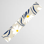 Harper Floral Prints, Ivory, Yellow Navy Blue Table Runner Gallery Image 3