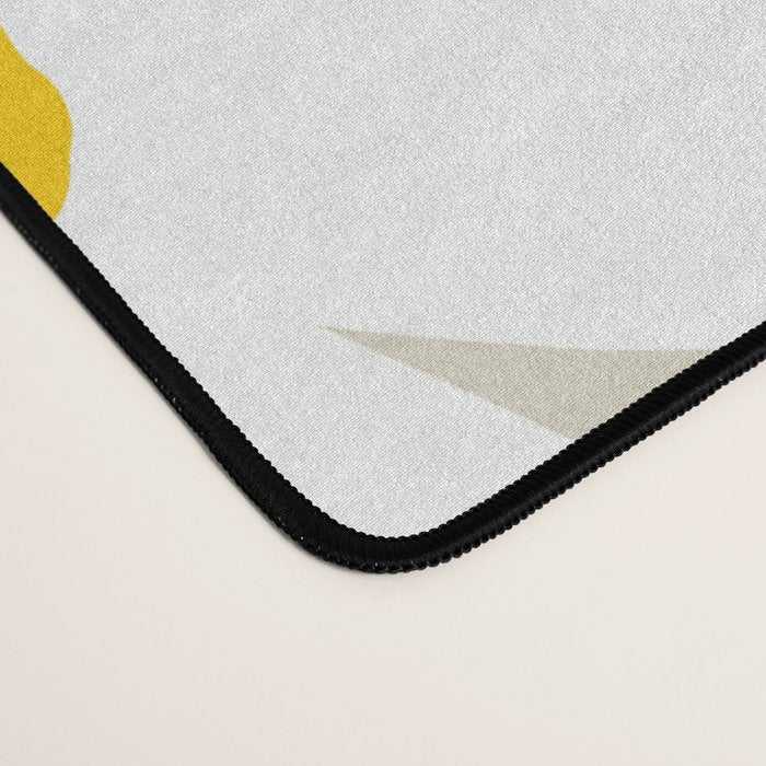 Harper Floral Prints, Ivory, Yellow Navy Blue Desk Mat Gallery Image 4