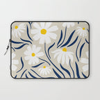 Harper Floral Prints, Ivory, Yellow Navy Blue Laptop Sleeve Gallery Image 1