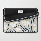 Harper Floral Prints, Ivory, Yellow Navy Blue Laptop Sleeve Gallery Image 2